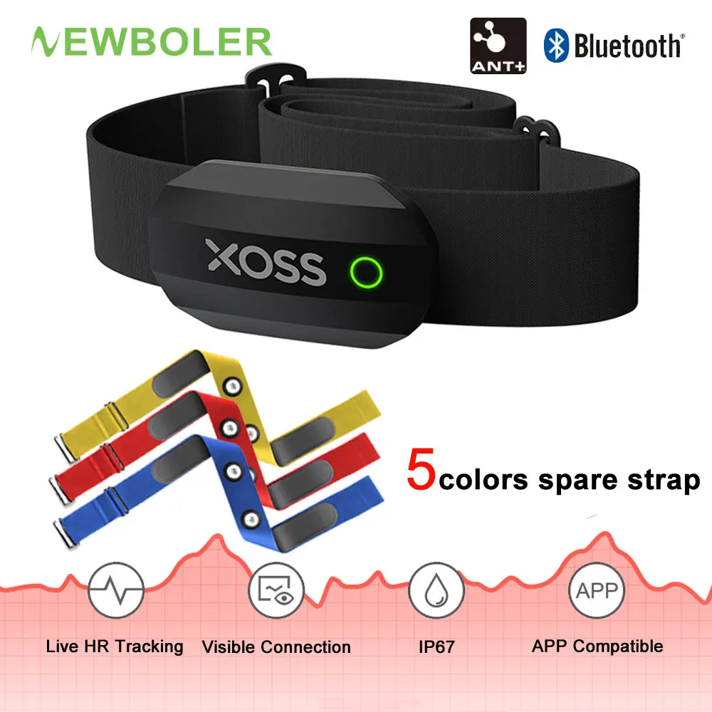 

XOSS Chest Strap Heart Rate Sensor GPS Bluetooth Wireless Exercise Heart Rate Belt 4.0 ANT Outdoor Fitness Heart Rate Monitor