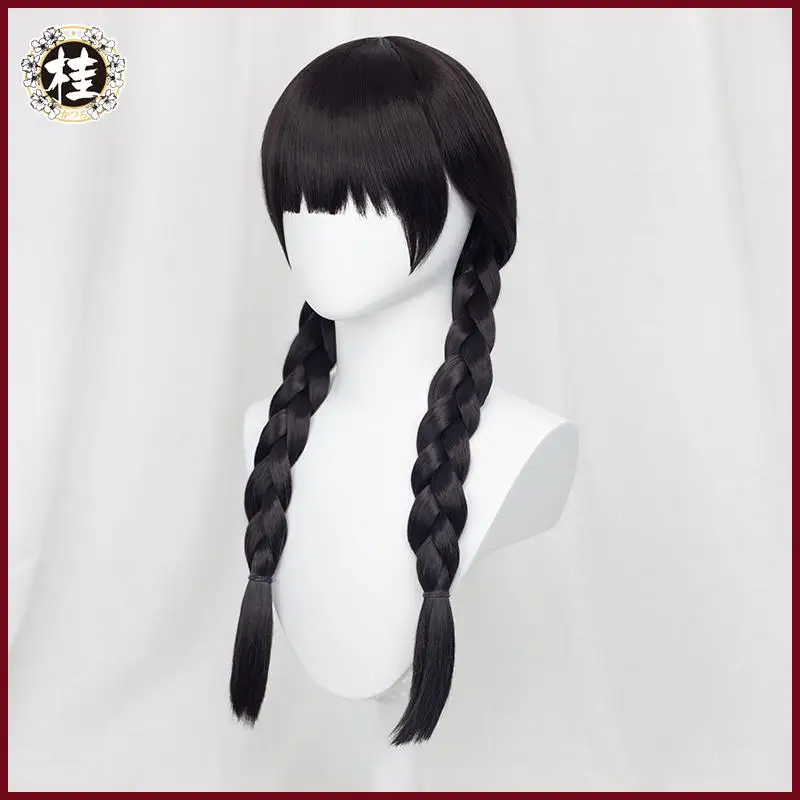 Парик для косплея BINDing Uzuki Momo 65см черный с косичками Maoyue Momoko Hair.