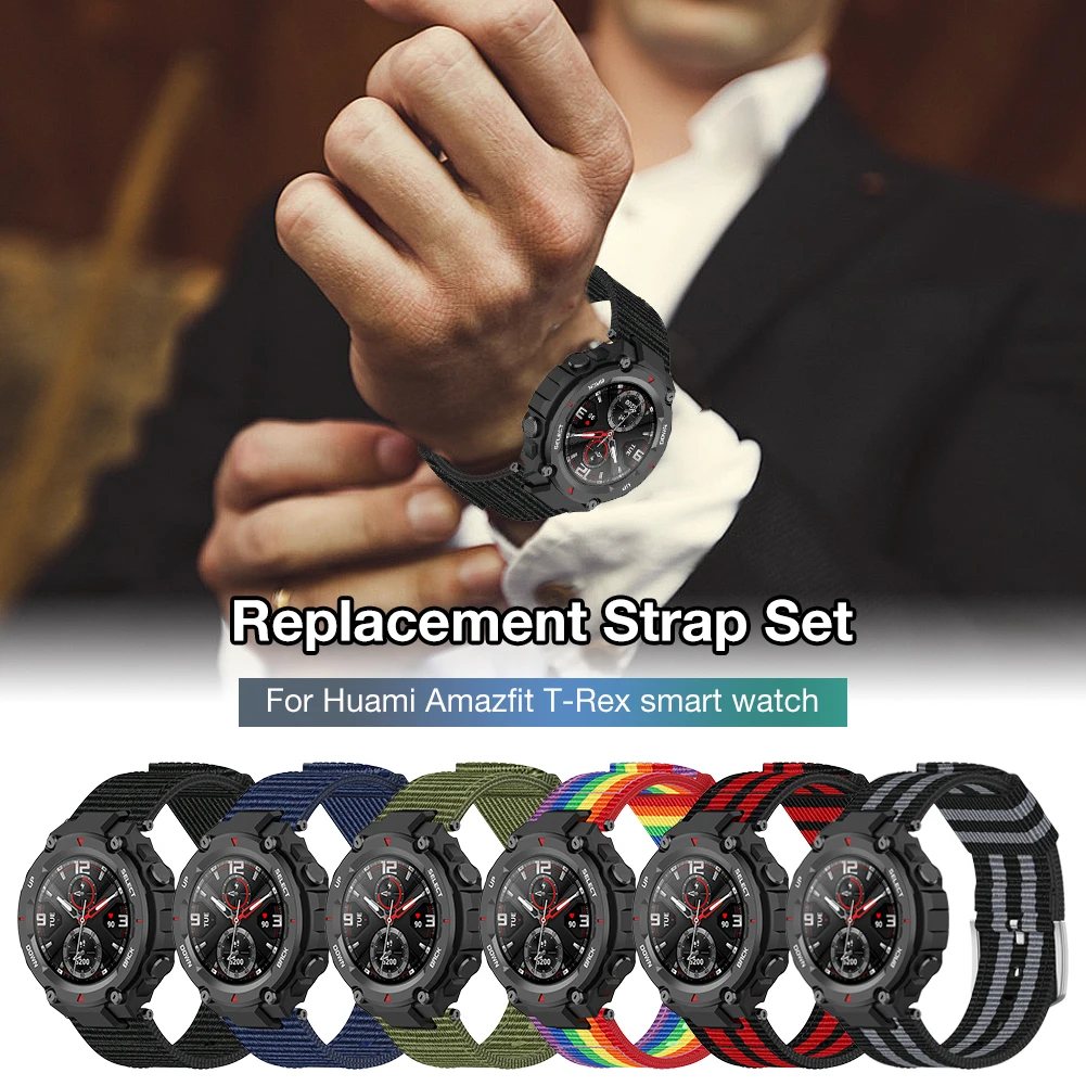

Холщовый ремешок для смарт-часов Huami Amazfit T-Rex, ремешок для спортивных часов, сменный ремешок для наручных часов, аксессуары, милый