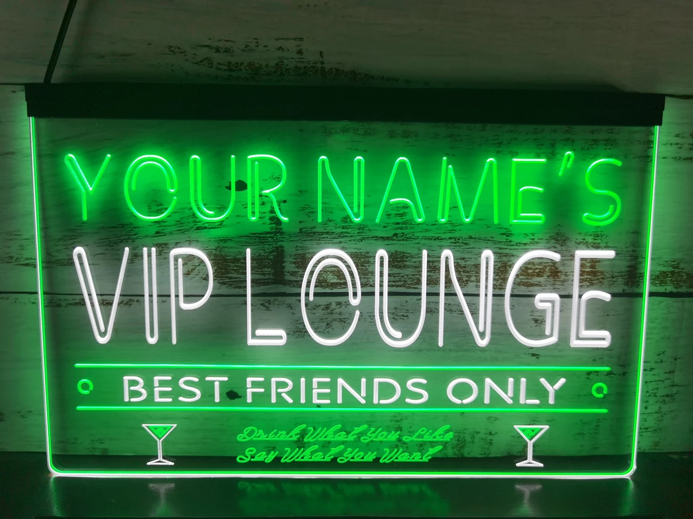 

0S031 Name Personalized Custom VIP Lounge Best Friends Only Bar Beer Dual Color LED Neon Sign