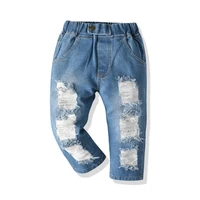 children ripped hole jeans pants 2021 new spring autumn kid broken denim trouser for baby boy girl 1 8t trousers clothes costume