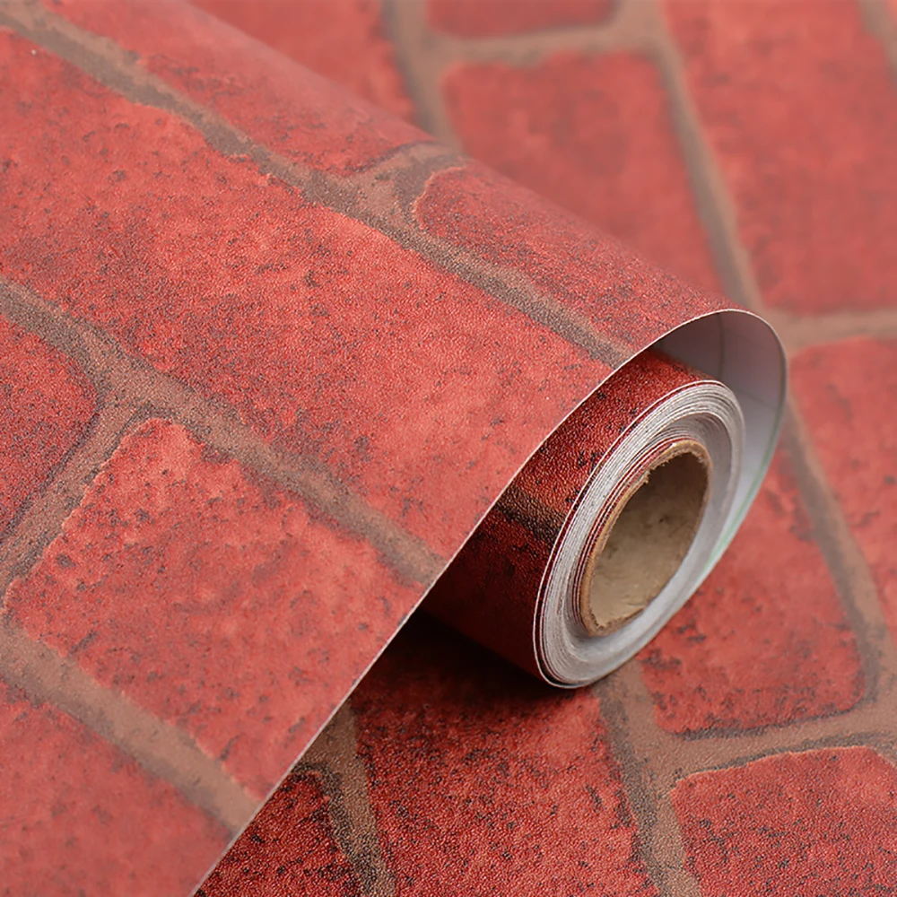 Имитация кирпичной стены из ПВХ 60 см * 3 м самоклеящаяся Водонепроницаемая