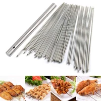 kabob skewers for grilling metal stainless steel wide bbq skewers set reusable sticks for grilling with storage tube