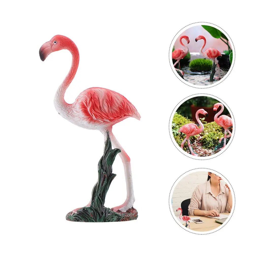

1pc Resin Flamingos Ornament Animal Figurine Bonsai Adornment Supplies