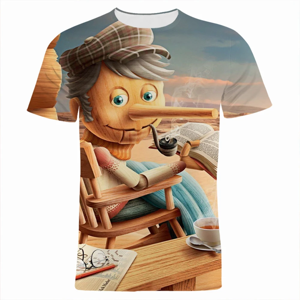 Летняя одежда для мальчиков и девочек с 3D-принтом |