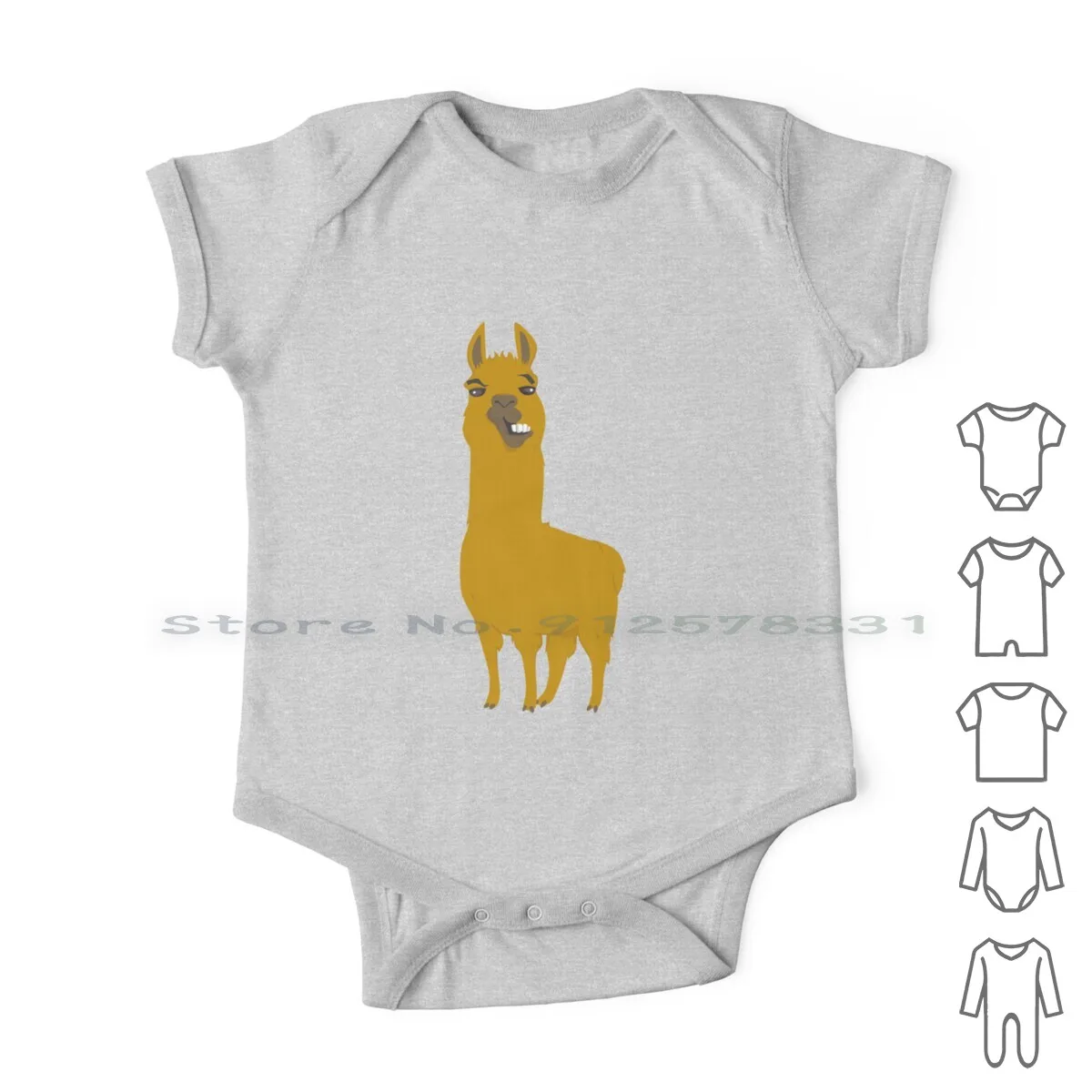 

Llama Is Cool Newborn Baby Clothes Rompers Cotton Jumpsuits Llama Cool Character Alpaca Animal Cartoon Vector Caricature Teeth