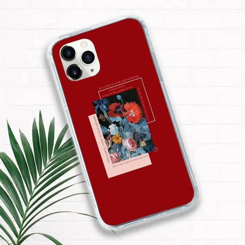 

flower aesthetics pattern Phone Case for iPhone 11 12 pro XS MAX 8 7 6 6S Plus X 5S SE 2020 XR Luxury brand shell funda coque