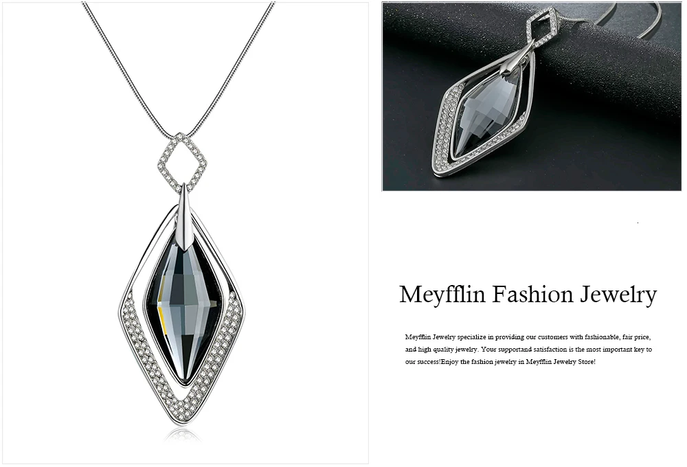 Meyfflin, длинные ожерелья и подвески для женщин, колье для женщин, геометрическое массивное ожерелье макси, модное ювелирное изделие с кристаллами, бижутерия
