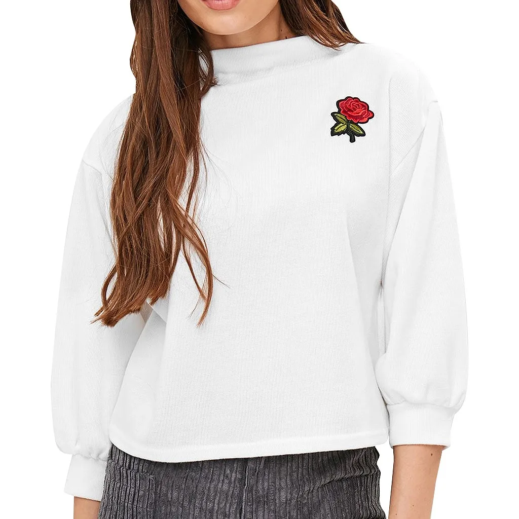 Модная женская Повседневная простая однотонная Толстовка JAYCOSIN с цветочной