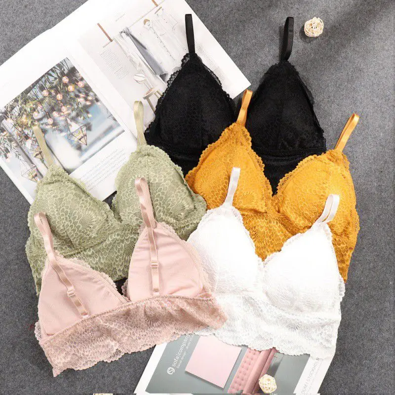 Женские бюстгальтеры во французском стиле бесшовные кружевные с глубоким