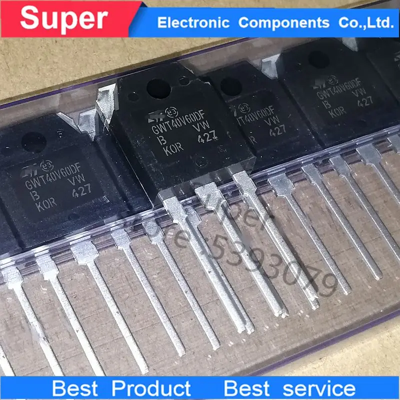 5 unids/lote MOSFET IGBT STGW40V60DF GW40V60DF 40A600V TO 3P транзистор оригинальный 100% новый|Аксессуары