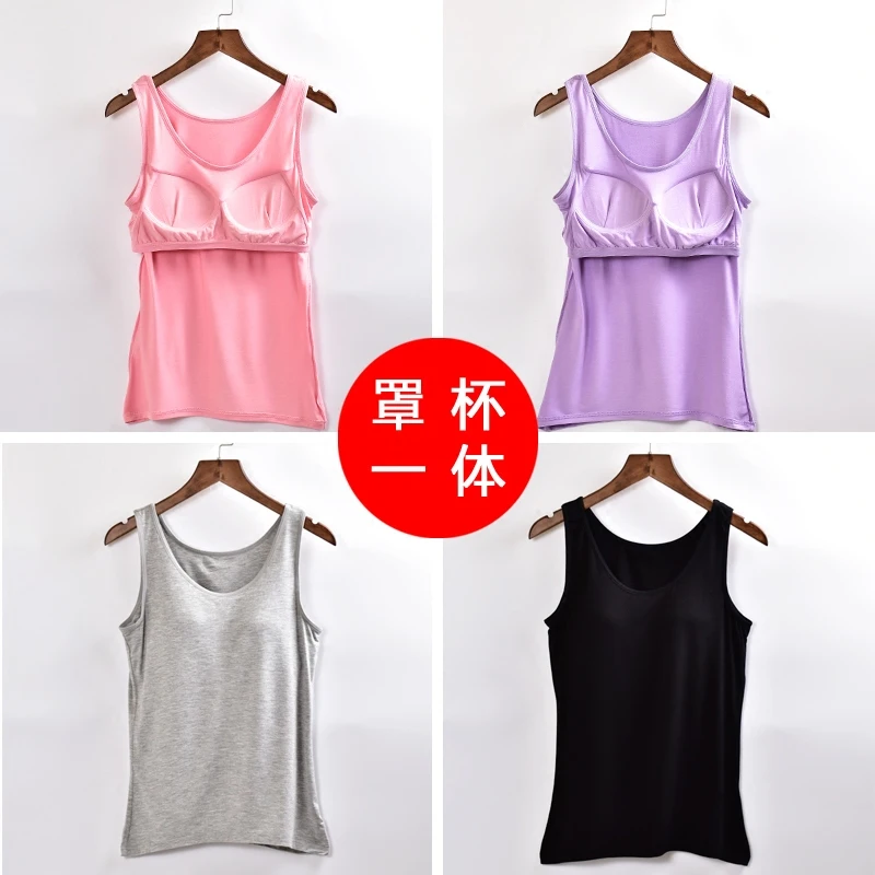 

CN(Origin) Tank Top with Built In Bra Top Selling Bra Top Tank Lingerie Top Camisole Top Padded Tank Top Undershirt Women