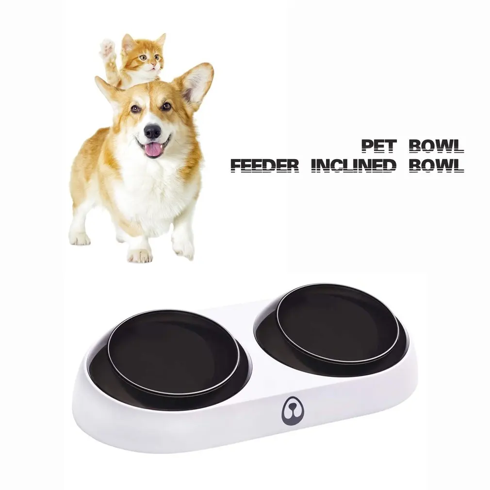 Собачья миска для воды и Еда анти скольжения кошка блюдо Регулируемый 15 ° Наклон