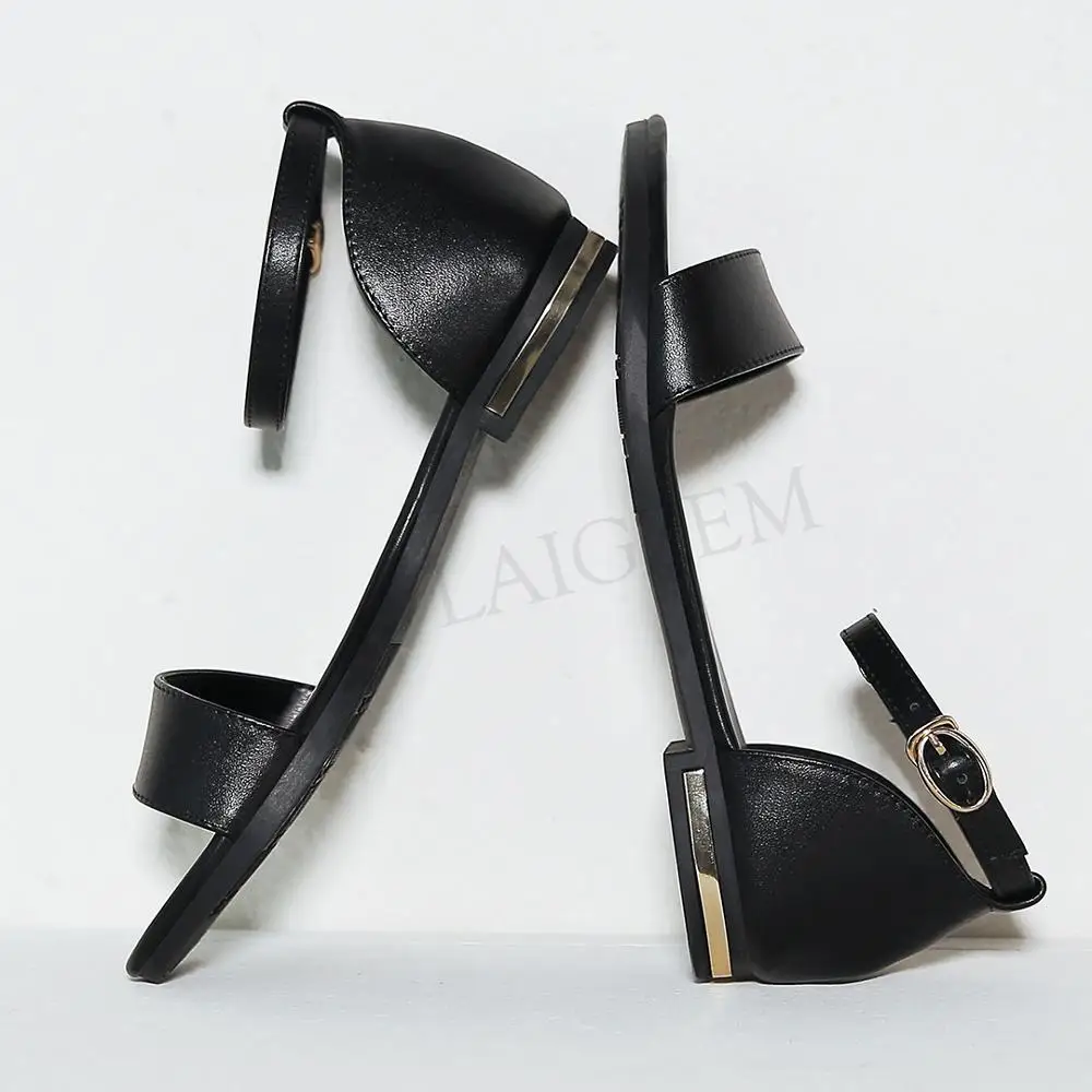 Женские сандалии из натуральной кожи на плоской подошве Размеры 33 38 39