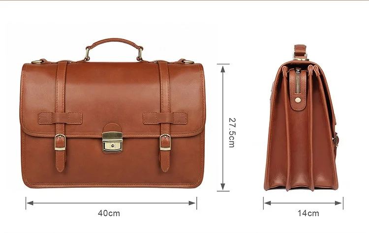MAHEU Luxury Designer Leather Briefcase Mans Male Genuine Leather Business Bag Brown Leather Briefcase Bag For Laptop Notebooks