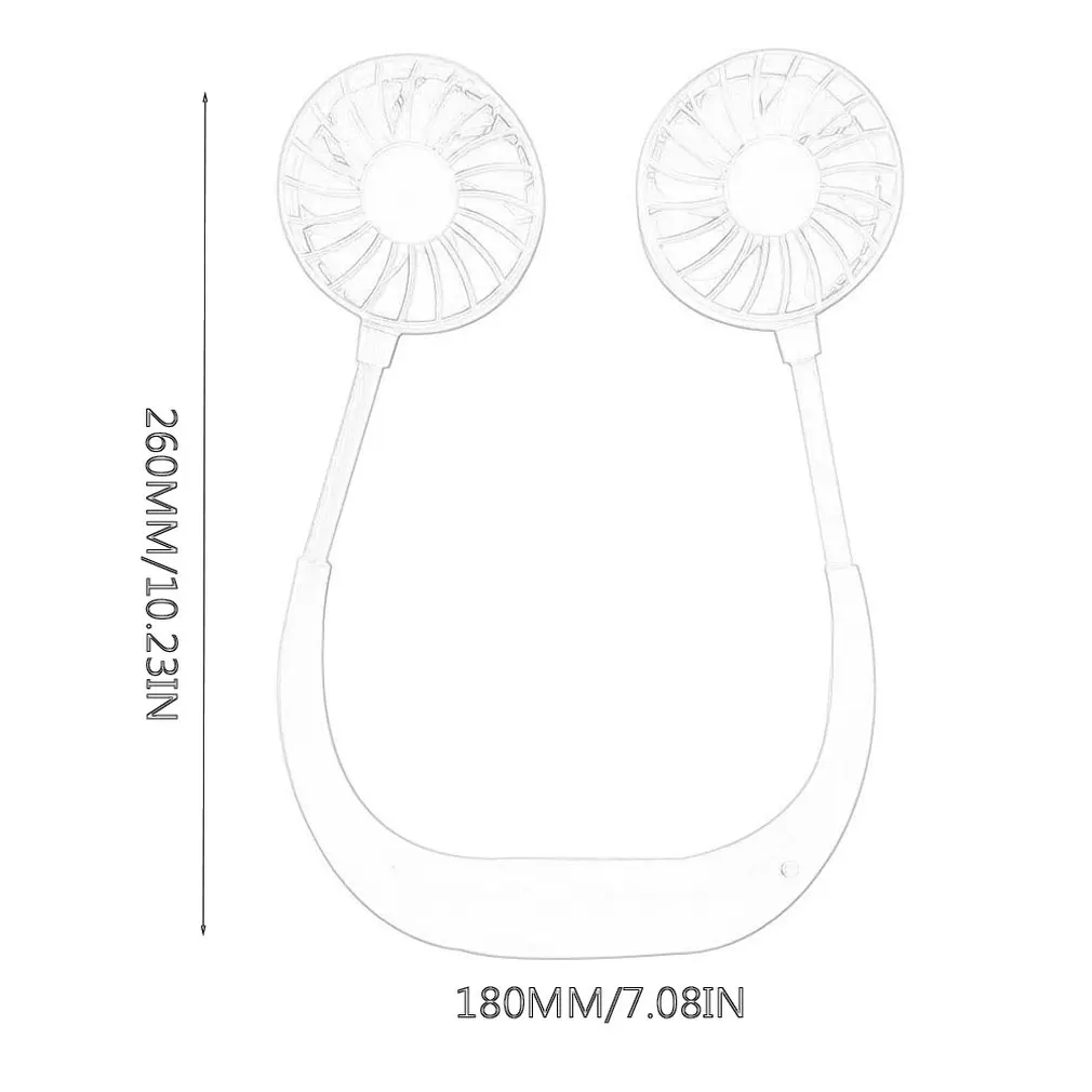 

Summer Hands-free Neck Band Hanging Usb Rechargeable Dual Fan Mini Air Cooler Portable Speed Adjustable