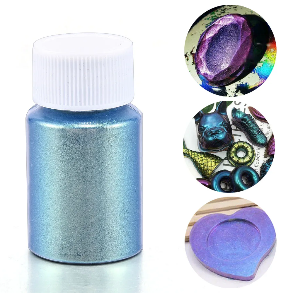 

Nail Makeup Magic Discolor Powder DIY Ongles Design For Nail Decoration Mirror Chameleon Pearlescent Pigment Epoxy Resin 10g