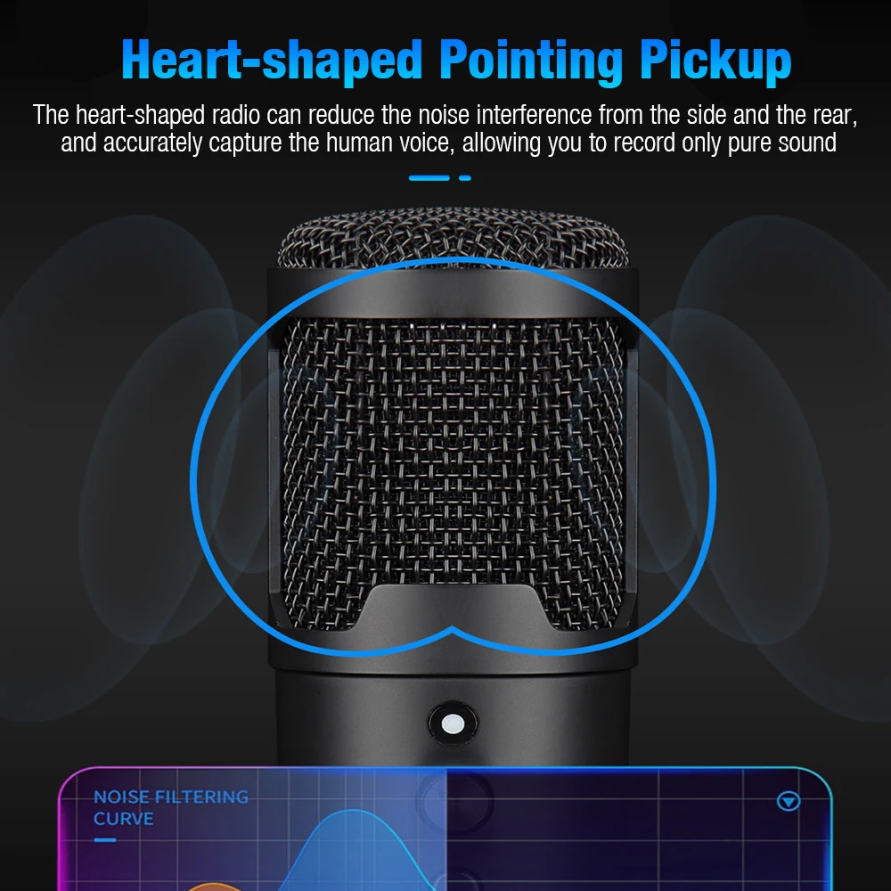 Конденсаторный USB-микрофон для ASMR подкастов студийные микрофоны потоковой