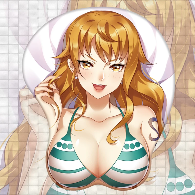Японский Аниме One Piece Nami 3D мягкий гелевый игровой коврик для мыши лайкра