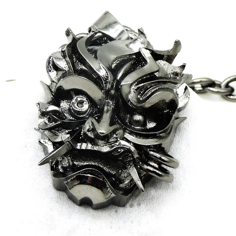 Ожерелье-подвеска Медальон Самурайской Маски 32*25 мм Школа Волшебников Охотник на Монстров Дикая 3D Панк Черные Игровые Цепи.