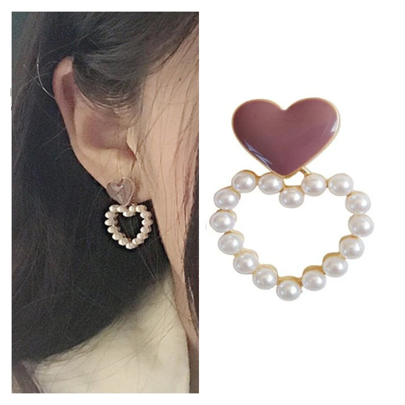 

Новое поступление, жемчужные серьги в форме сердца для девочек, аксессуары для пирсинга, модные сережки принцессы с серебряным покрытием, ж...