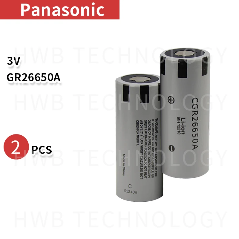 2 упаковки новые оригинальные литий-ионные аккумуляторы Panasonic 26650 CGR26650A 3 7 В 2650 мАч