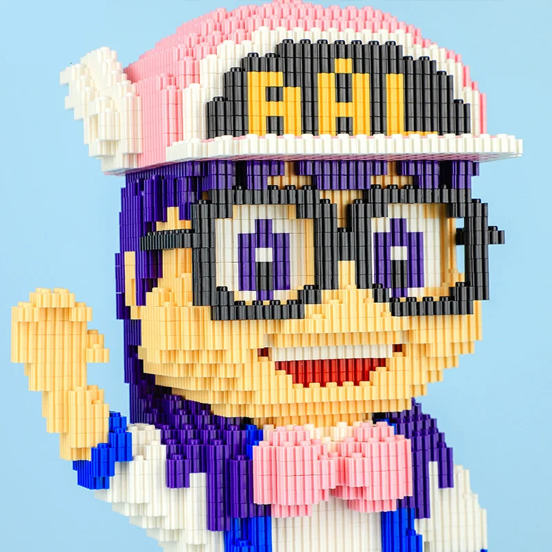 Милые Строительные кирпичи Arale с японским мультипликационным рисунком робот