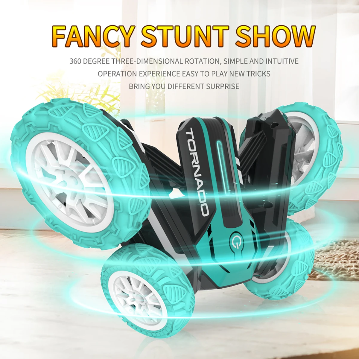 

Mini RC Stunt Car Toy Remote Control Music Racing Car Child Double-Sided 360 Flip Blossom Toys Car With LED Headlight for Kids