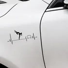 17,7 см * 8,2 см для балета, для танцев в стиле джаз сердцебиения спасательным кругом винил черныйСеребряный стикер автомобиля C22-1266