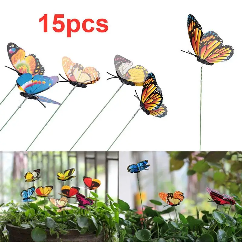 Color Random 15PCS Lawn Decoration Colorful Waterproof Grassland Place Them in Indoors and Outdoor Beautiful Lifelike 3D