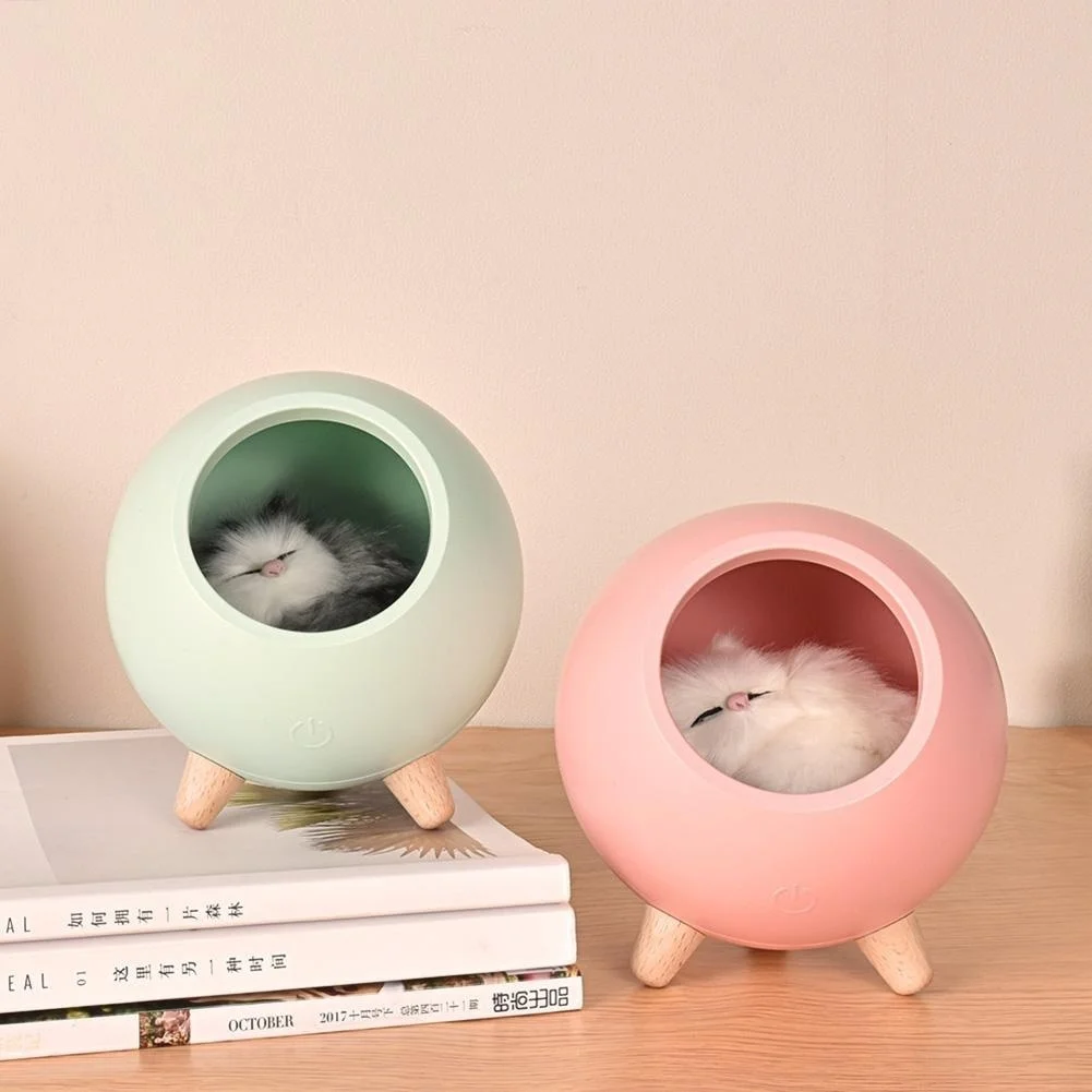 Для домашних животных домик для кошек из ночной светильник Настольная лампа