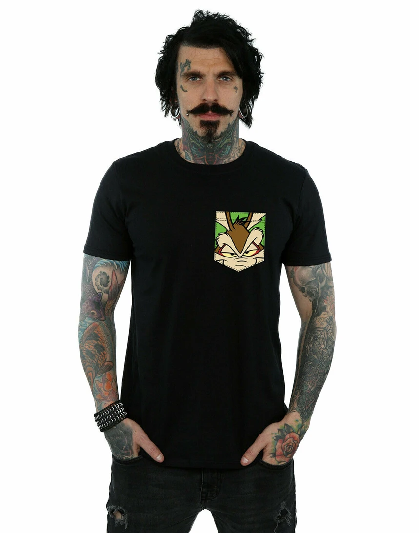 Looney Tunes Men'S Wile E. Coyote Face футболка с искусственным карманом новая крутая