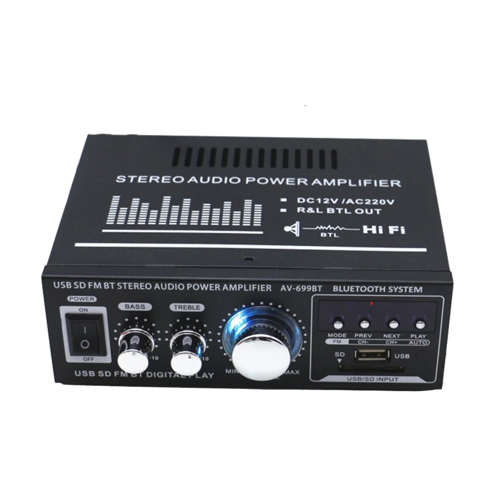 DC 12V 2 0 канальный автомобильный мини-аудио усилитель FM пульт дистанционного