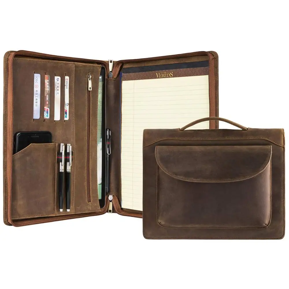 Ручная работа винтажный кожаный портфель А4 Папка с ручками индивидуальный