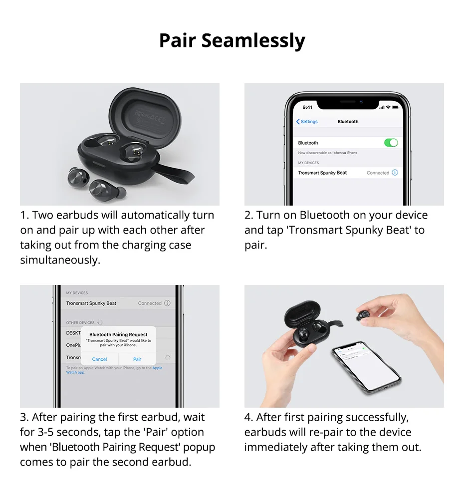 Tronsmart Spunky Beat наушники Bluetooth беспроводные TWS наушники aptX с QualcommChip CVC 8,0 сенсорное управление голосовой помощник