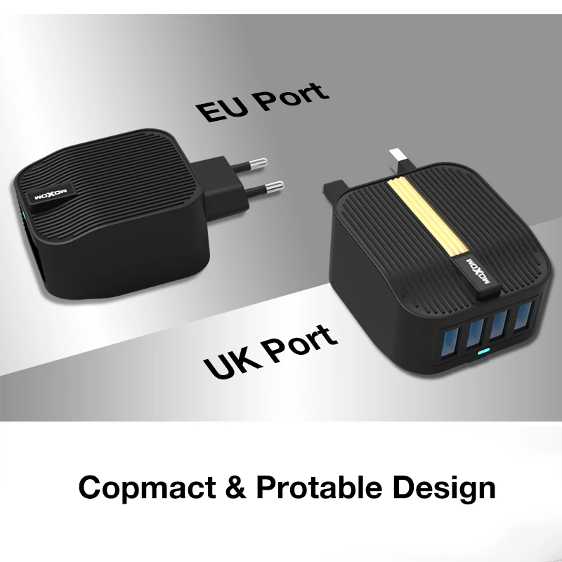 Moxom 4 Порты и разъёмы usb быстро Зарядное устройство smart ic мобильный телефон USB