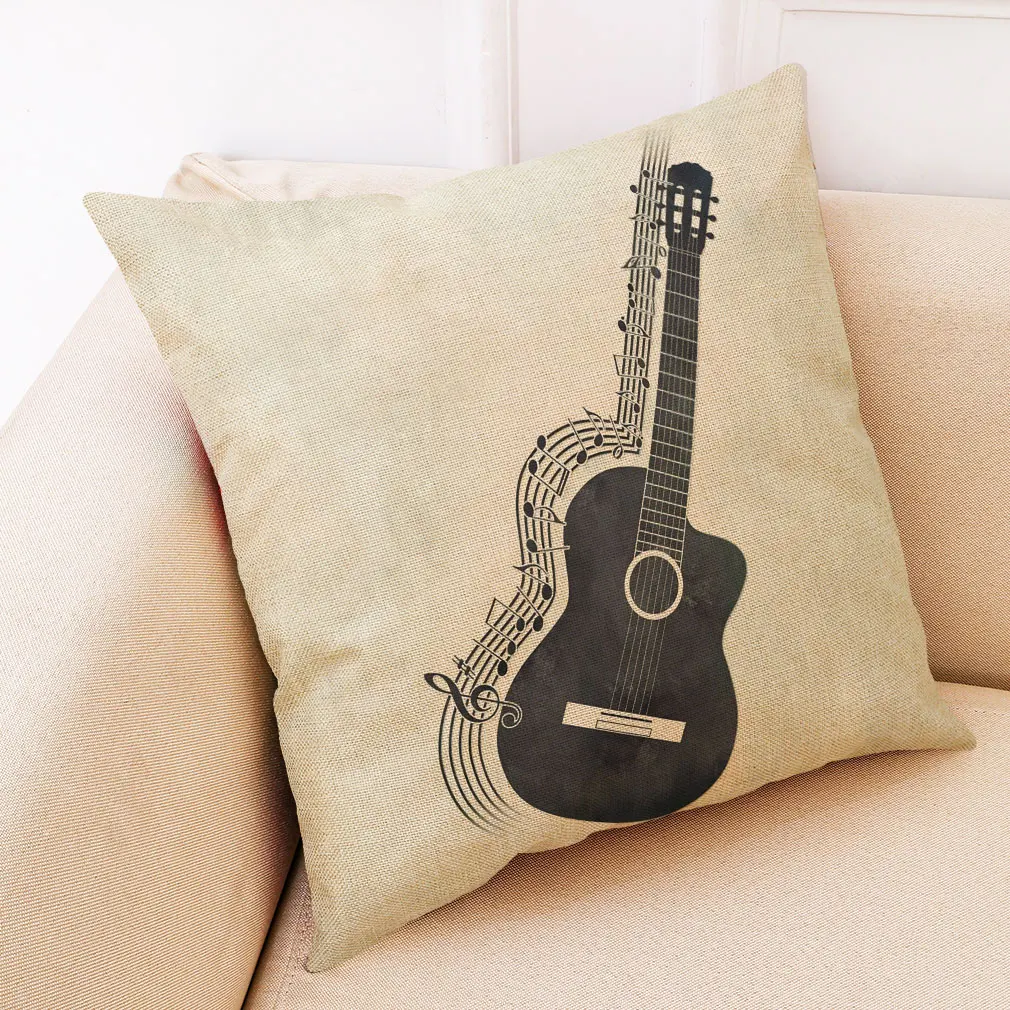 Наволочка для подушки в винтажном стиле с музыкой декоративная подушка Hoga funda