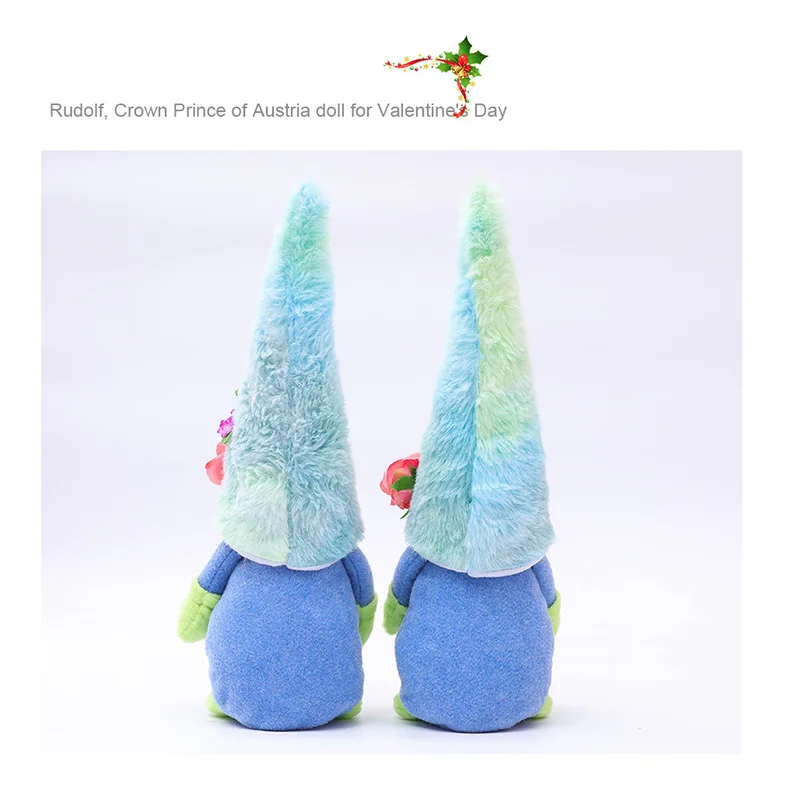 

Mother's Day Blue Hat Rudolph Faceless Doll Creative Gift Fabric Doll Forest Elderly Decoration Home Party Decoration
