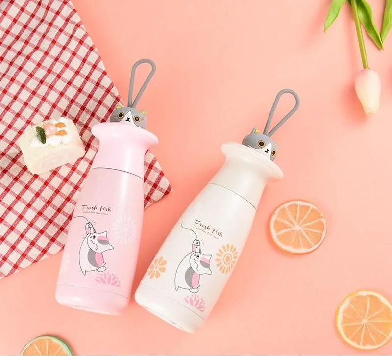 Креативная бутылка для воды с милым единорогом 320 мл из нержавеющей стали 304