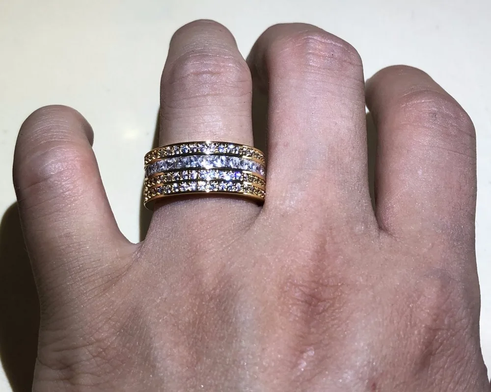 Женское золотое кольцо 14 карат свадебные кольца с вырезами принцессы цвет белый