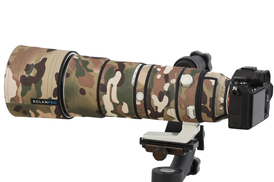 ROLANPRO Nylon wasserdichte Linse Camouflage Regenschutz für Sony FE 200–600 mm F5,6–6,3 G OSS Objektiv Schutzhülle Guns Kleidung – Detail 37