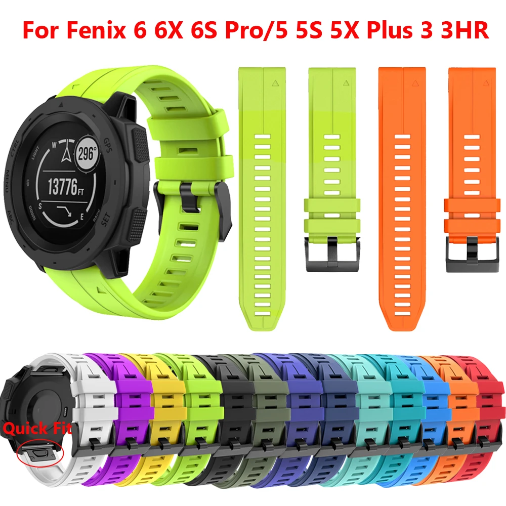 Для быстрого крепления easyFit Band Garmin Fenix 6 6X 6S Pro/5S 5X 5 Plus 3HR силиконовый ремешок Forerunner