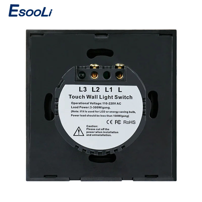 Сенсорный выключатель Esooli Европейского/британского стандарта 1/2/3 клавиши 1 канал