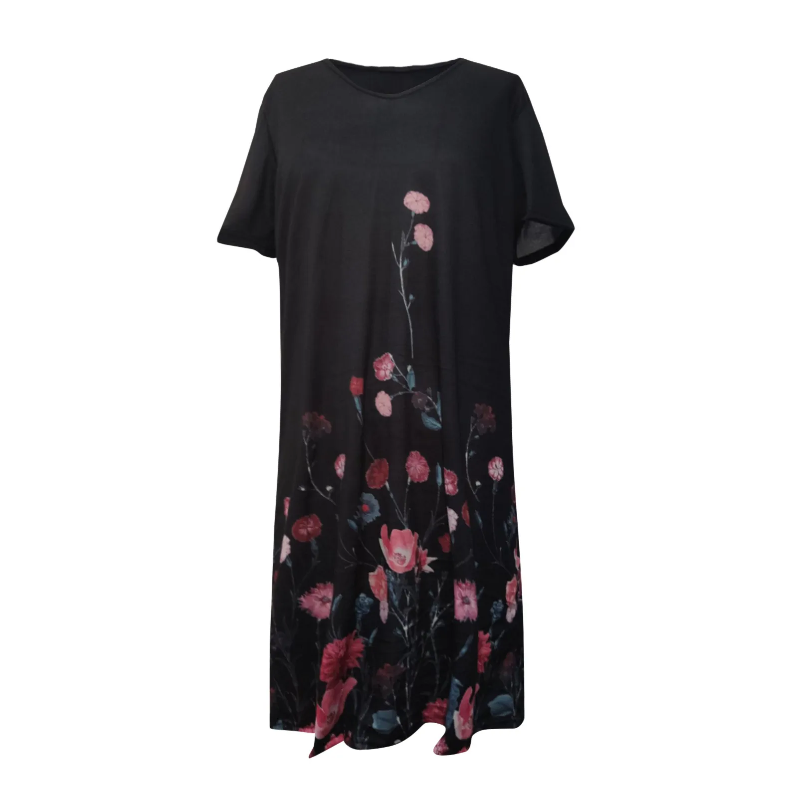 

40# Butterfly Printed Straight Summer Dress Vintage Short Sleeve V-neck Pullover Dress For Woman Causal Mini Dress 2021