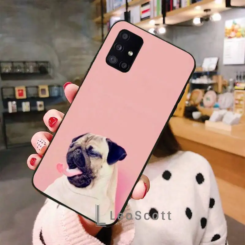 

Bulldog cute animal cute pet Phone Case For Samsung A32 A51 A52 A71 A50 A12 A21S S10 S20 S21 Plus Fe Ultra