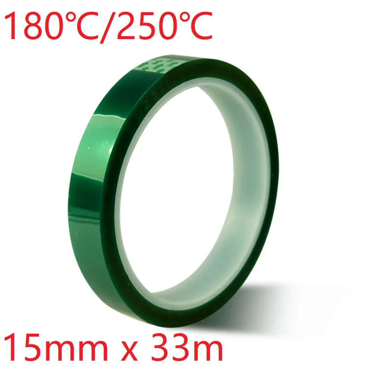 

15mm x 33m Green PET Film Tape High Temperature Heat Resistant PCB Solder SMT Plating Shield Spray Paint Insulation Protection