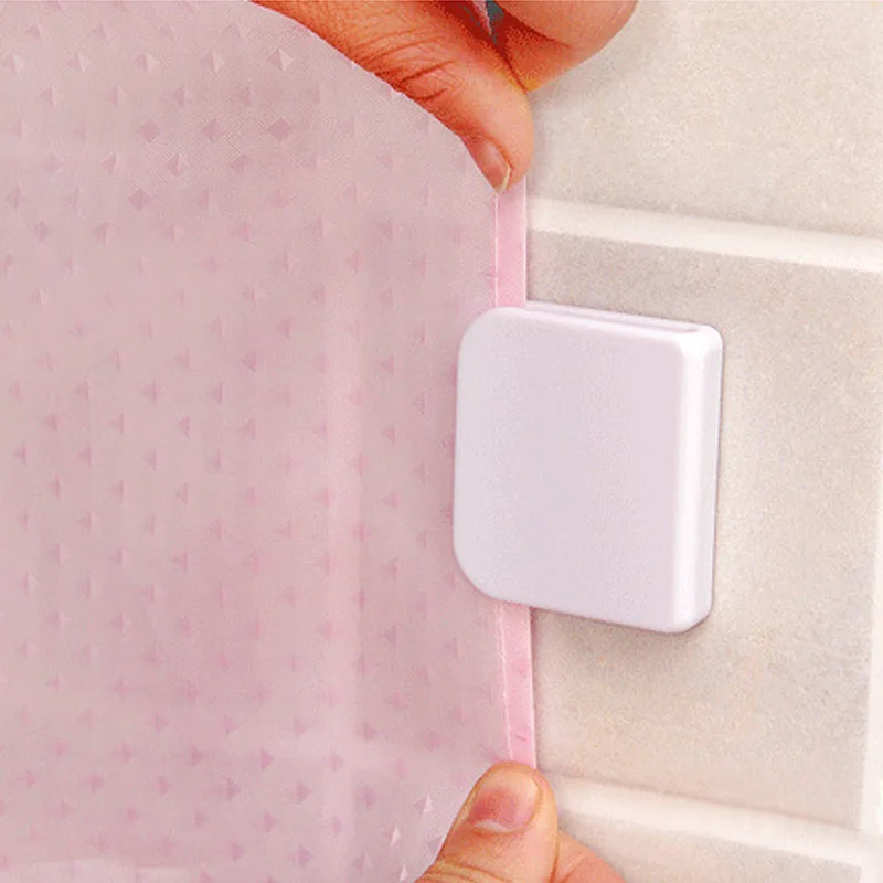 2 шт. прочный пластиковый зажим для душевой занавески Пряжка водоотталкивающая