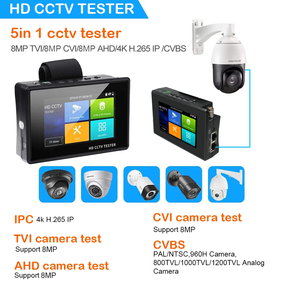 CCTV тестер монитор 4K 4 дюйма H265 ipc тестер IP cctv камера тестеры ip-камера Тестер монитор портативный монитор cctv CCTV тестеры