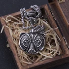 Ожерелье из нержавеющей стали Never Fade Викинг медведь, подарок для мужчин, в деревянной коробке