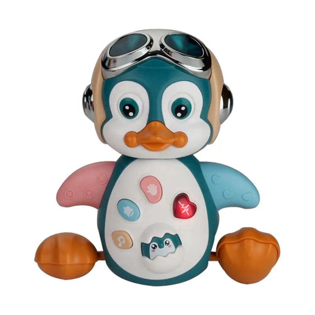 

Lovely Cartoon Electric Penguin Musical Swing Multiple Modes Infant Early Educational Toys Safe Electric Toy With Light Kids Toy